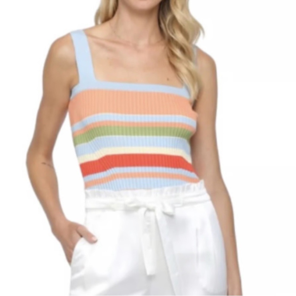 FATE Stripe Ribbed Knit Tank Sweater Women's Small NEW